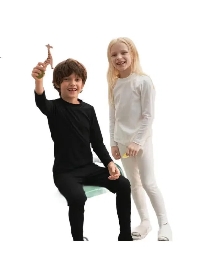 Термобелье с высоким воротом хлопковое Aimer Kids, черный — фото 2