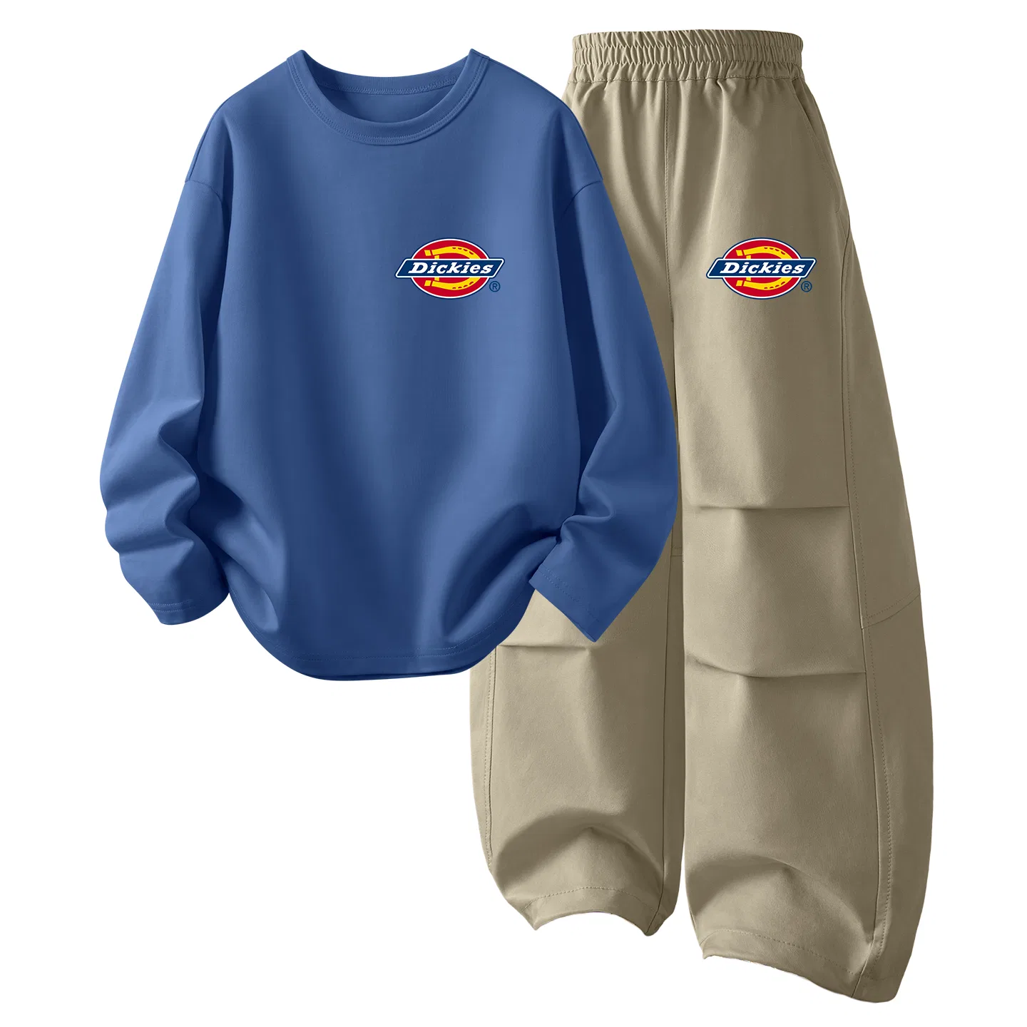 Детский комплект спортивной одежды с принтом Dickies, Standard Thick K Gray Blue+Silicone Standard K Khaki