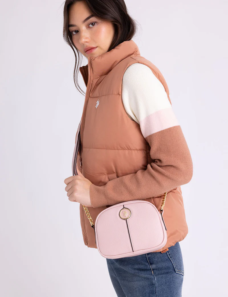 Утепленный жилет U.S. Polo Assn Classic Puffer With Zip Pockets, бежевый — фото 4