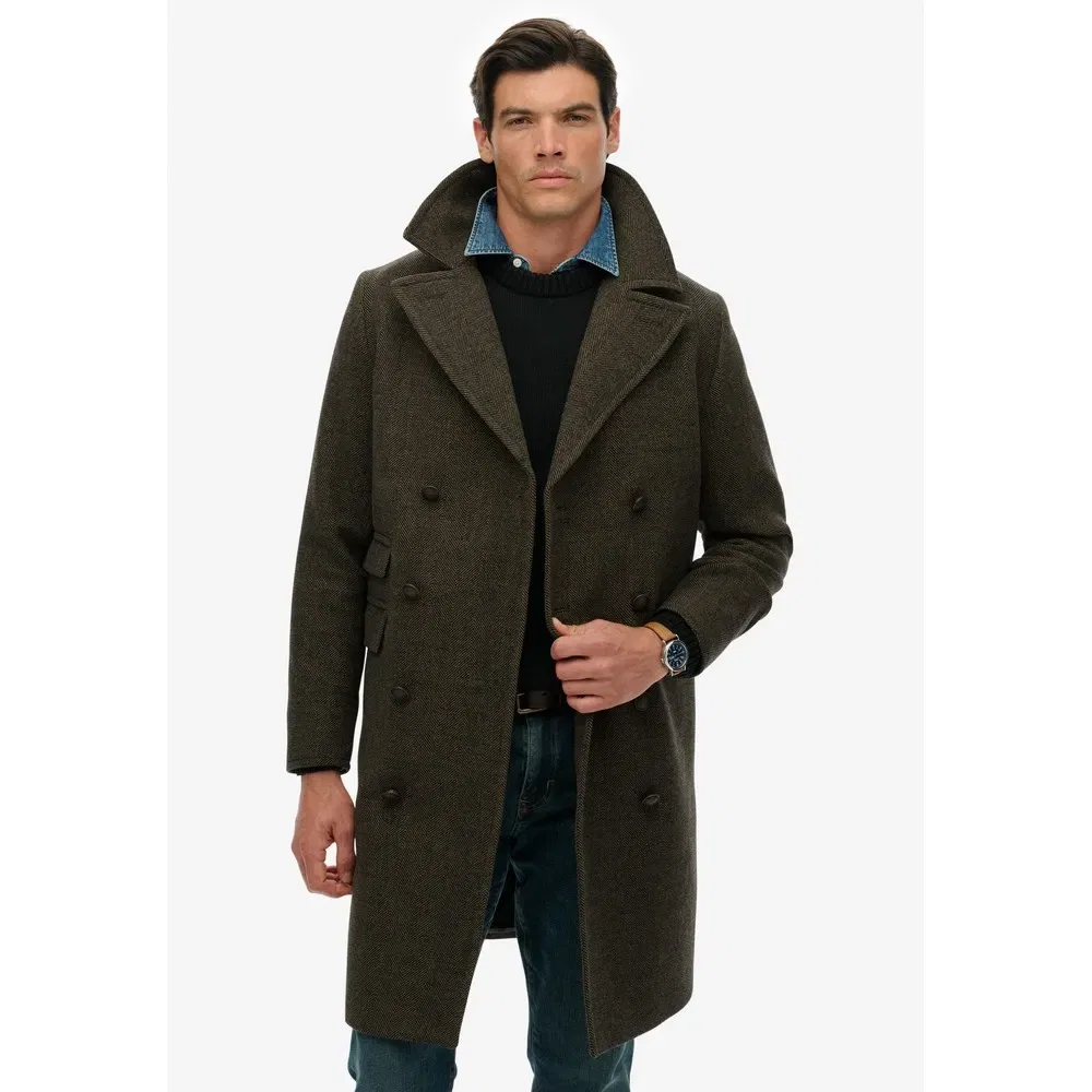 Пальто Merchant Wool Blend Superdry, коричневый — фото 4