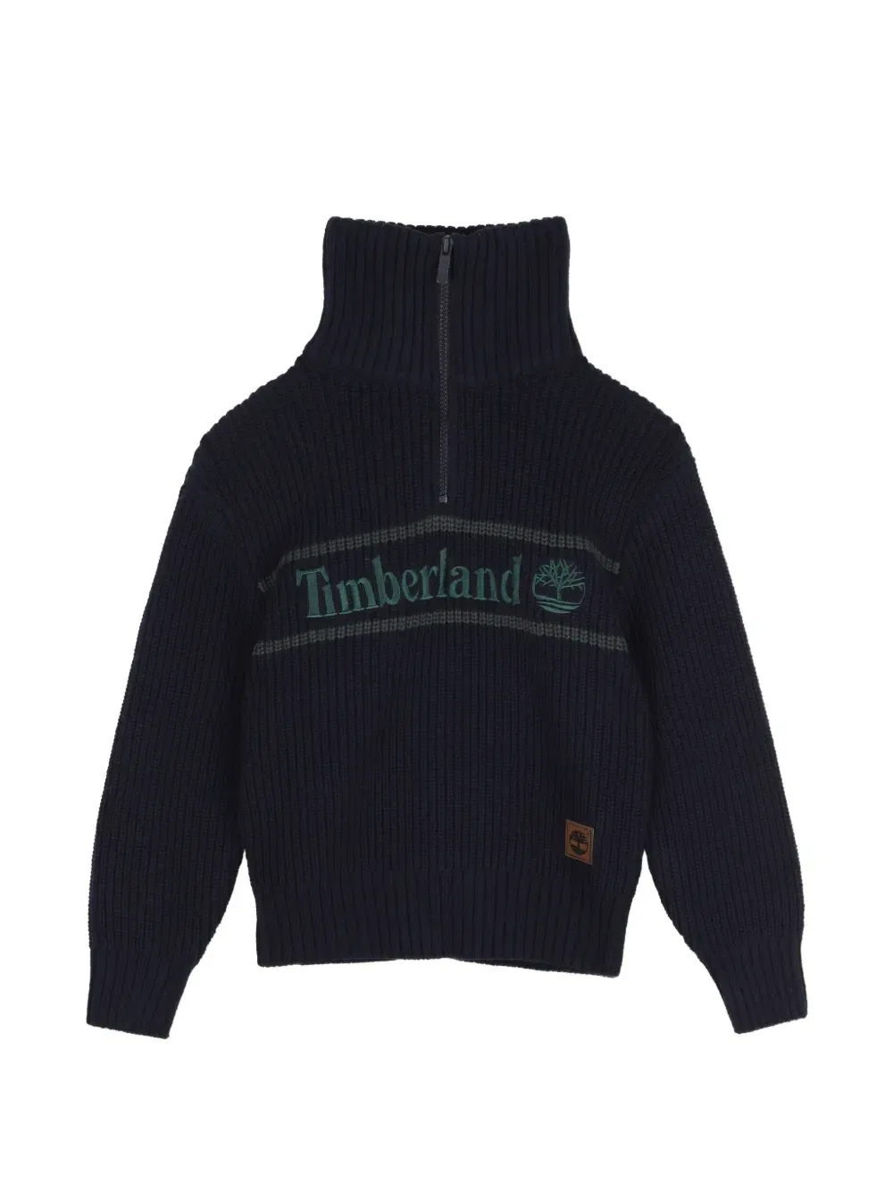 Свитер на молнии с вышитым логотипом Timberland Kids, синий