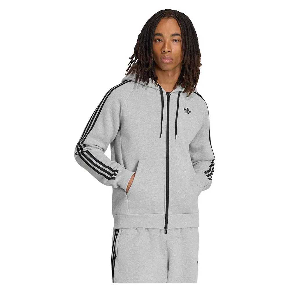 Худи на молнии Adicolor Over The Hood Stripes Adidas Originals, серый
