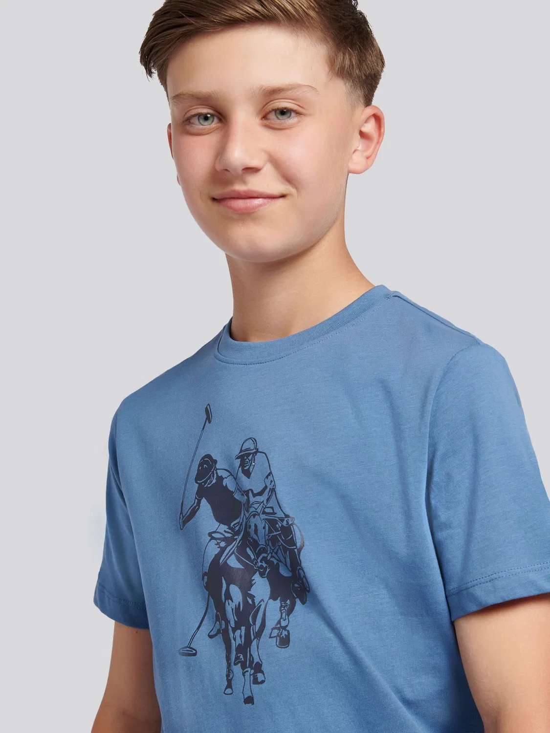 Футболка с принтом Double Horsemen U.S. Polo Assn, кораллово-синий — фото 2