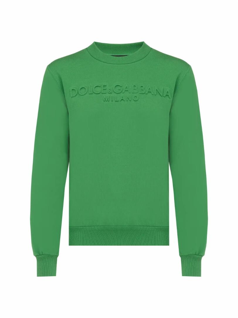 

Хлопковый свитшот с логотипом Dolce&Gabbana, Зеленый, Хлопковый свитшот с логотипом Dolce&Gabbana