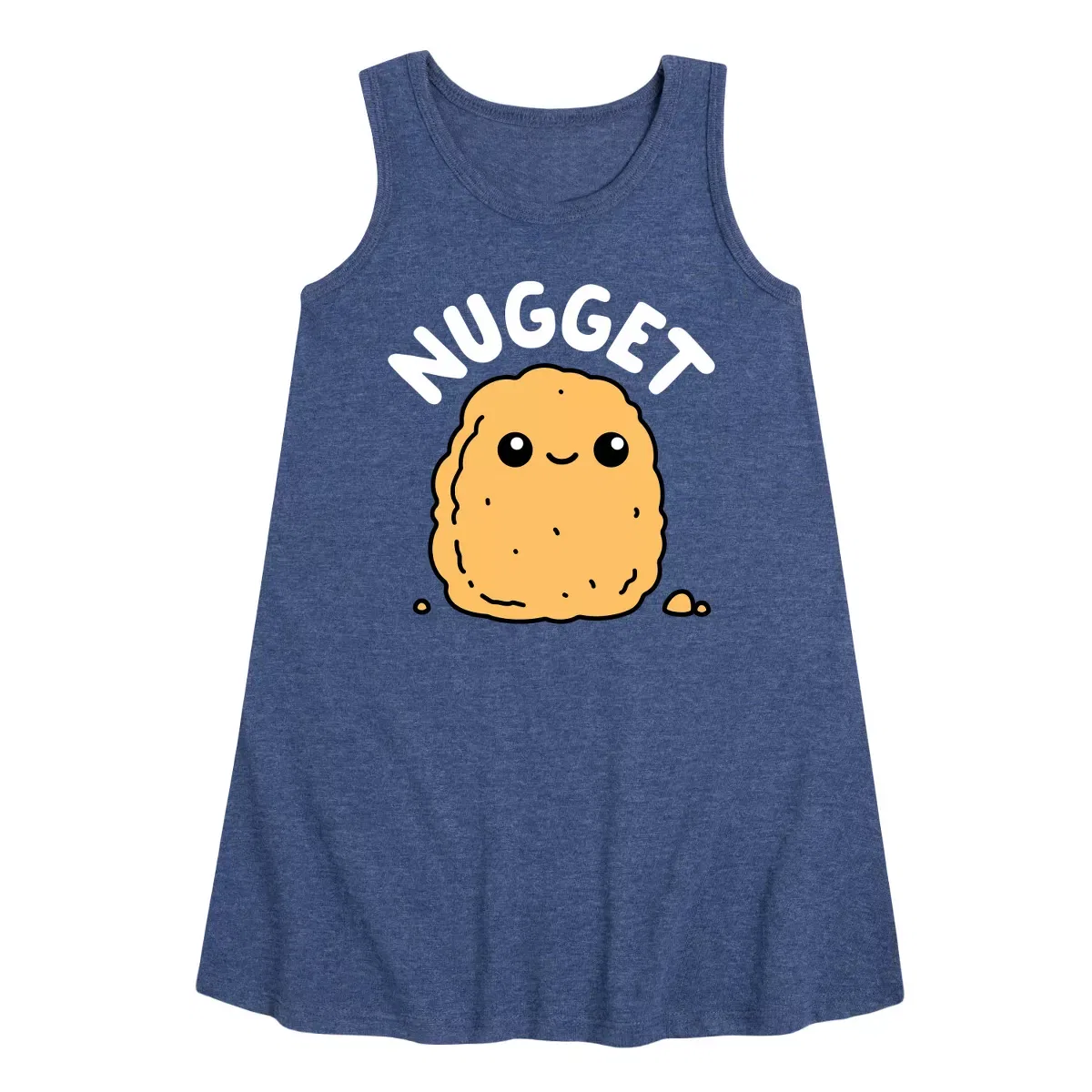 Детское платье-трапеция без рукавов с принтом Nugget Instant Message, Heather Navy