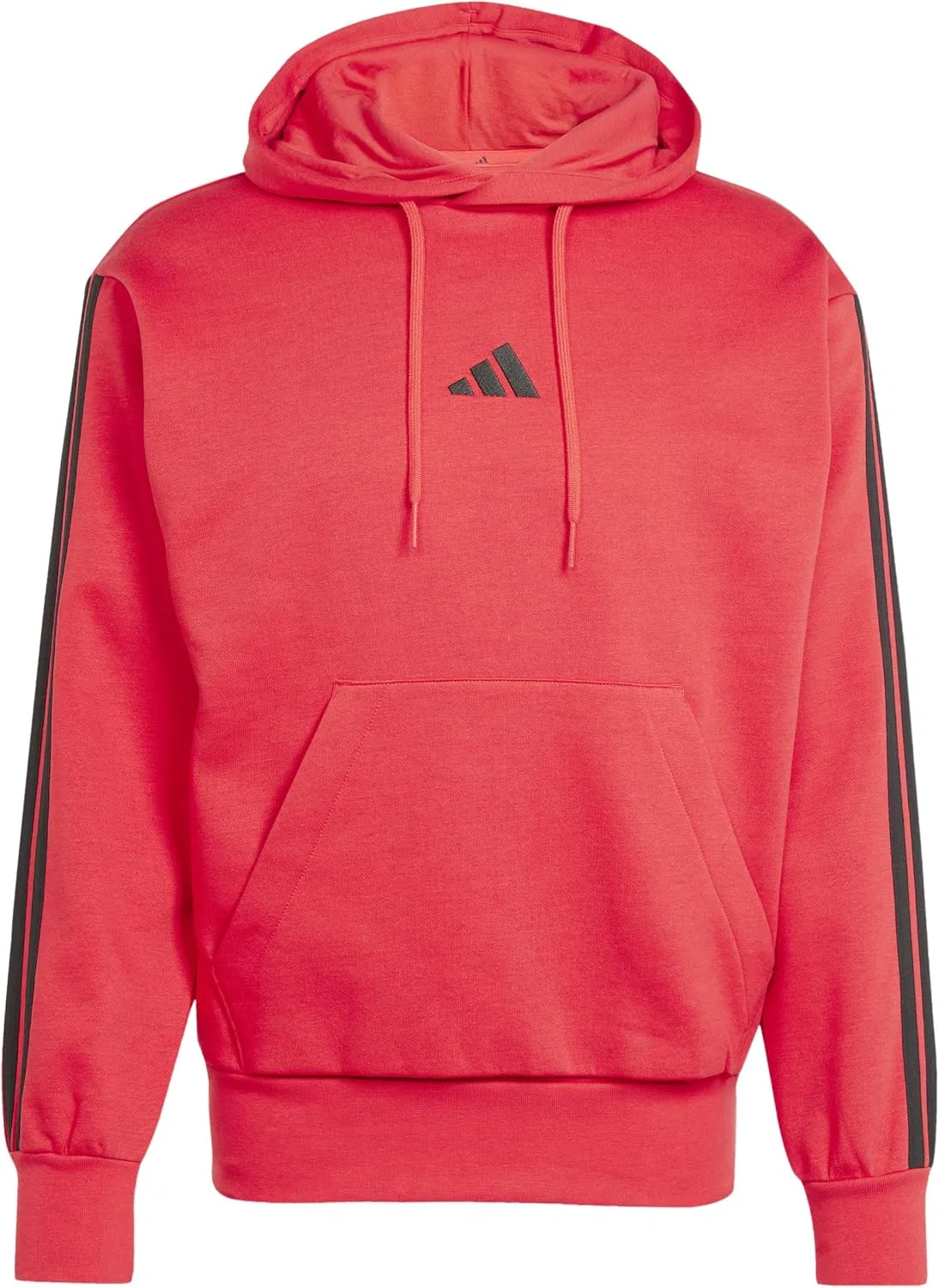 Толстовка Adidas Essential Three Stripes Fleece с капюшоном, черный — фото 4