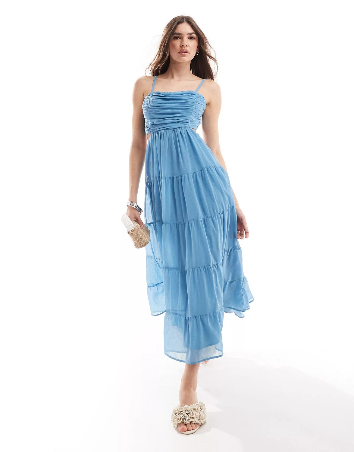

Платье Anaya Tie Back Tiered Cami Midaxi, голубой