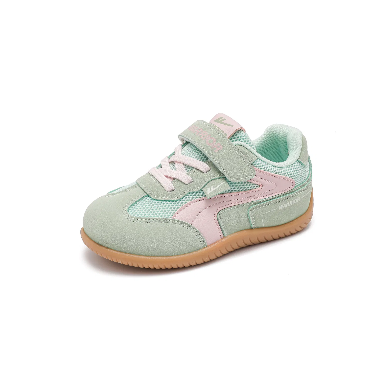 Детские кеды для девочек с сетчатым верхом Light Green Pink WARRIOR