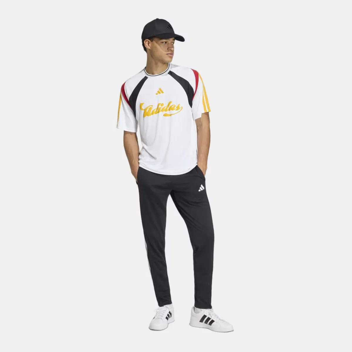 Мужская футболка, Tiro NP, adidas, белый желтый — фото 3