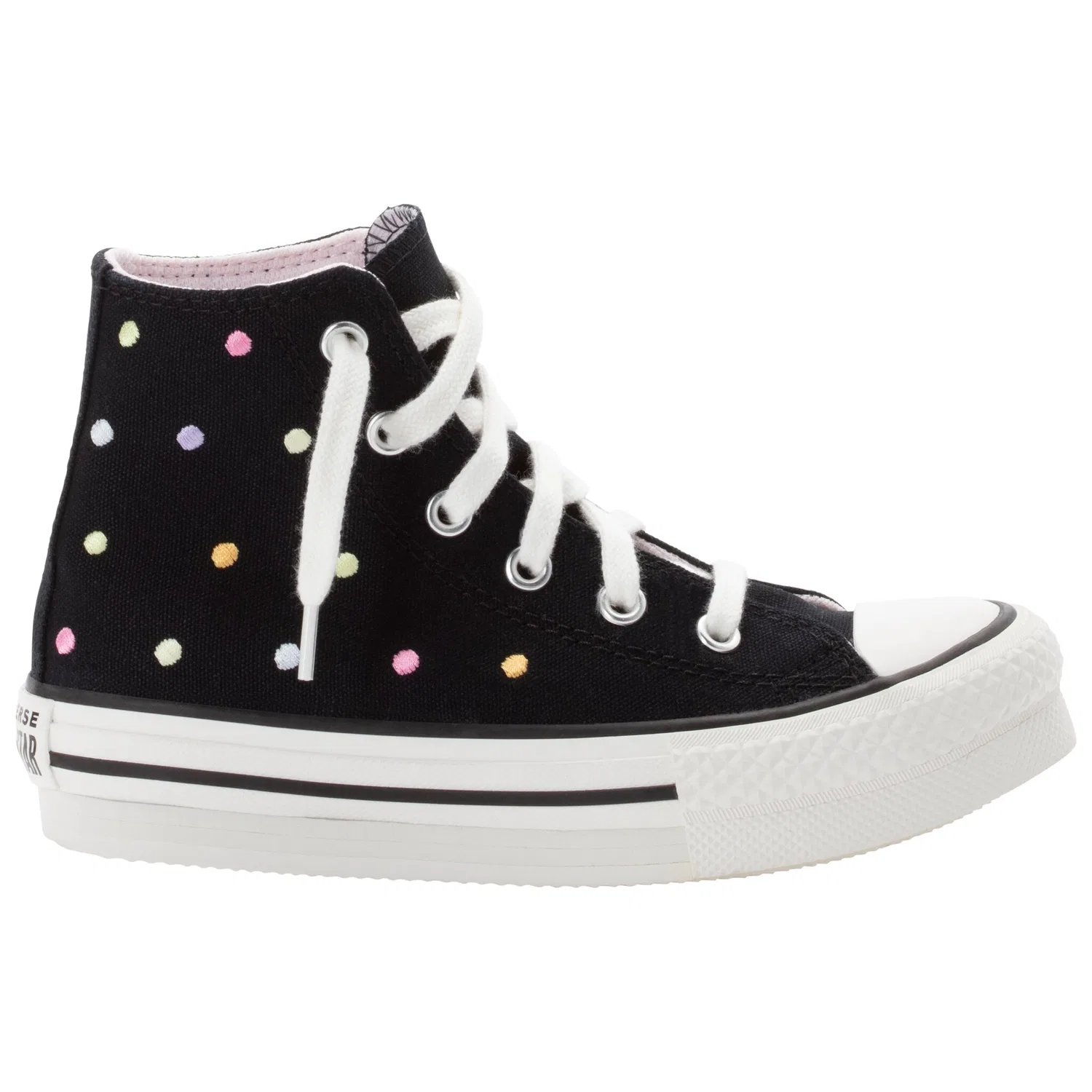 Детские кеды с шнуровкой Chuck Taylor All Star EVA Lift Converse, Black/Vintage White/Egret — фото 2