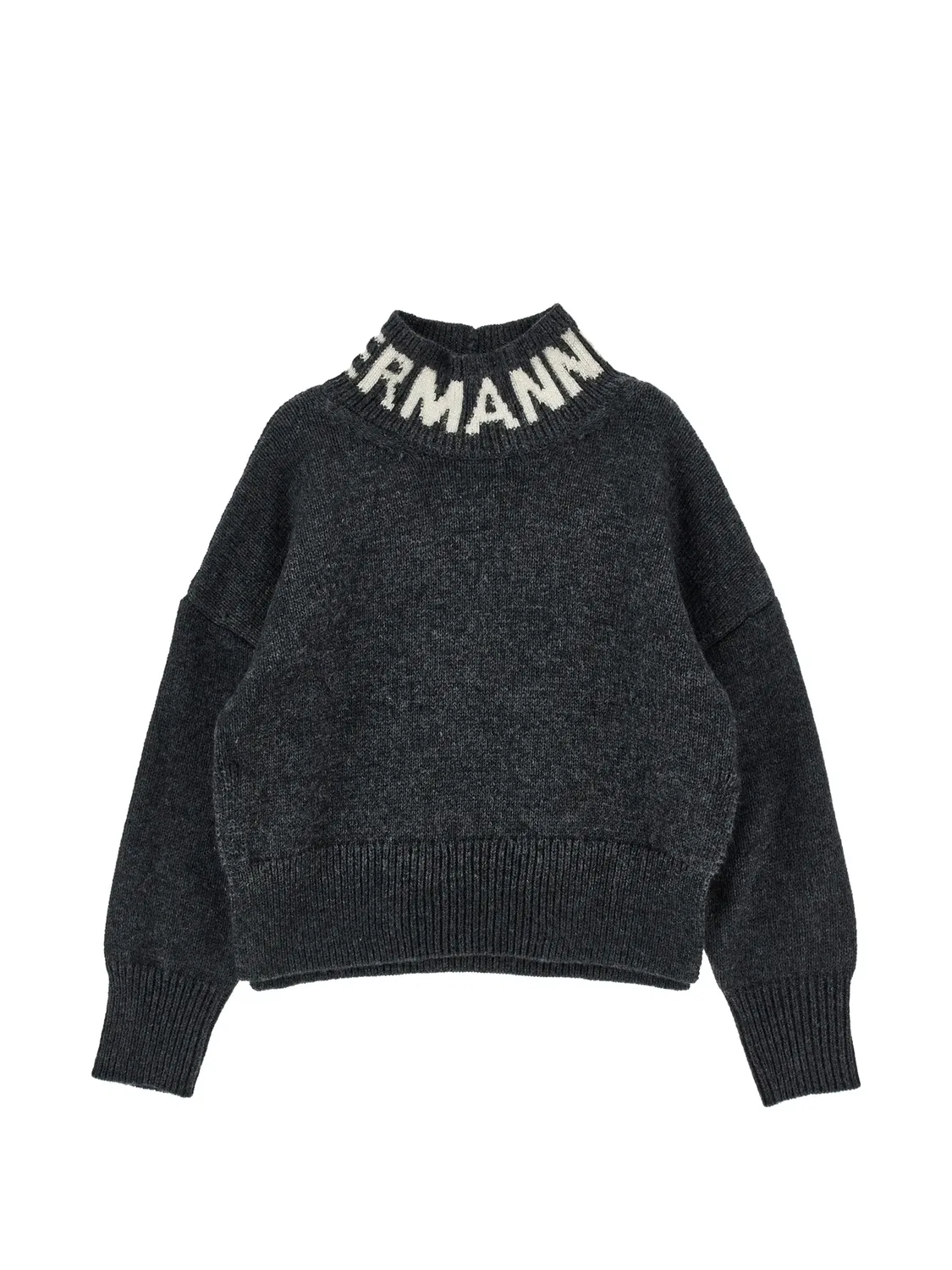 Свитер с высоким воротником и логотипом Ermanno Scervino Junior, серый