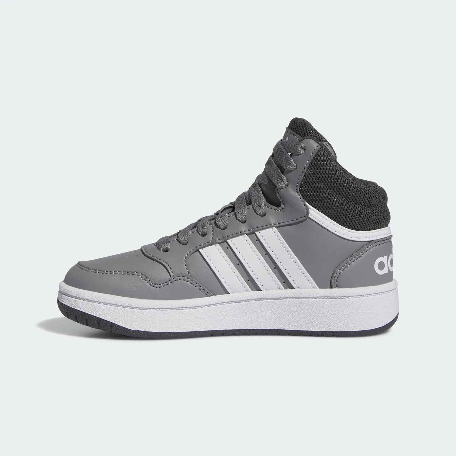 Детские кроссовки для мальчиков Hoops Mid Adidas, Grey Three Cloud White Grey Six — фото 2