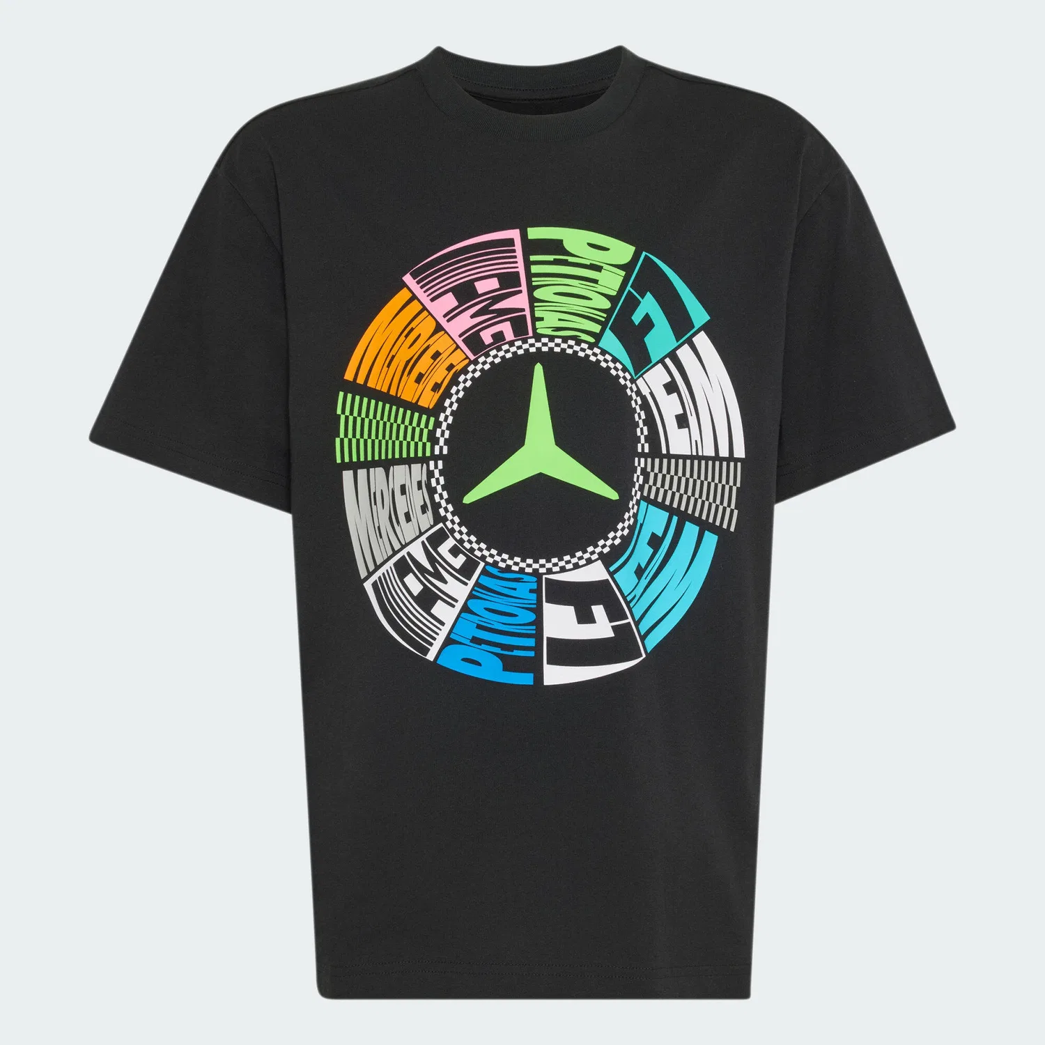 Мужская футболка свободного кроя Mercedes AMG Petronas Formula 1 Team Lights On T-Shirt Adidas, Schwarz