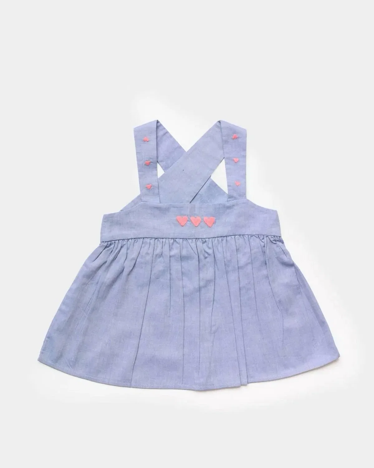 Детская блузка для девочек с вышивкой Romy Embroidered Hearts Early Sunday, Summer Sky — фото 4