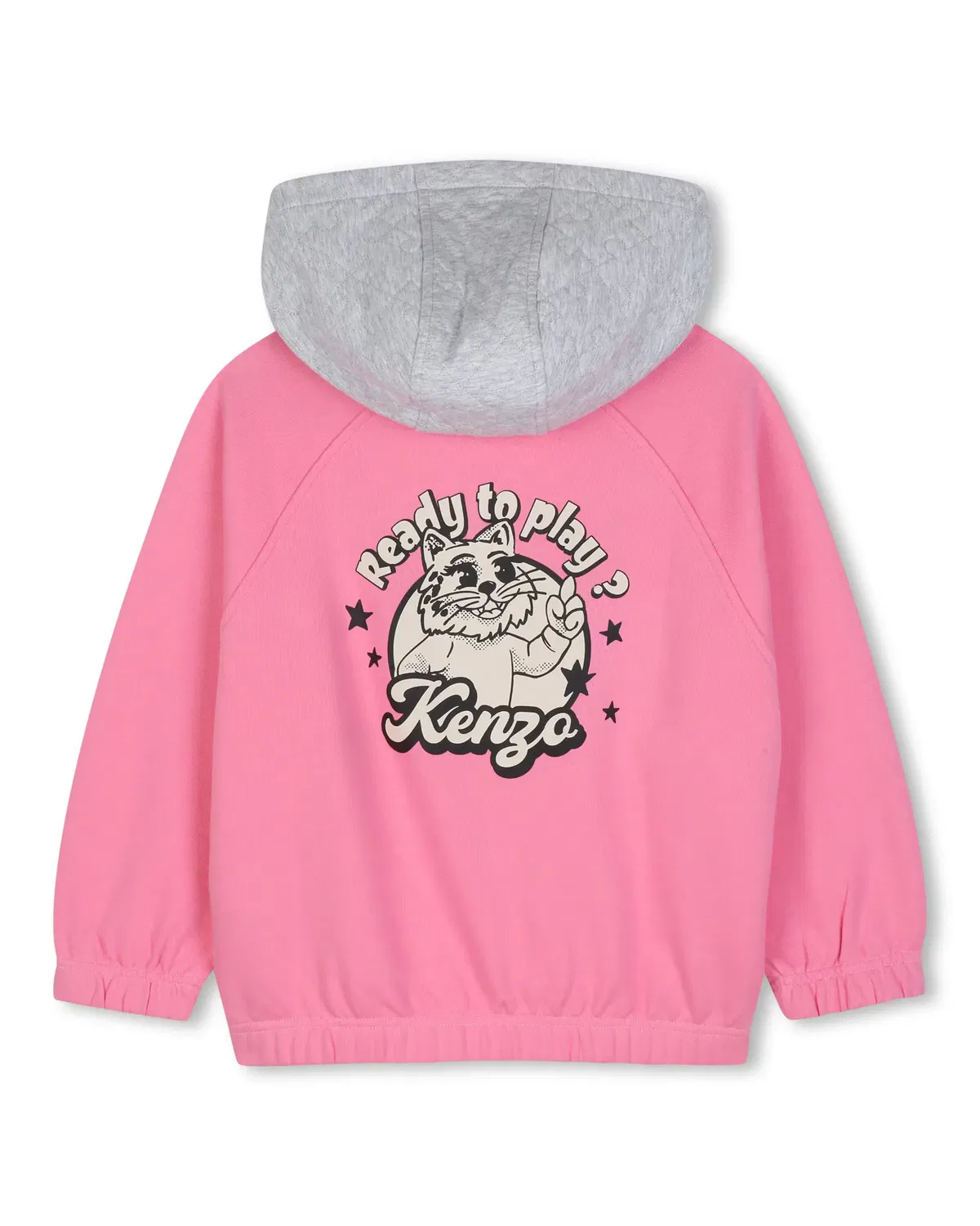 Детское худи для девочек с принтом Kenzo Kids, Rosa — фото 3