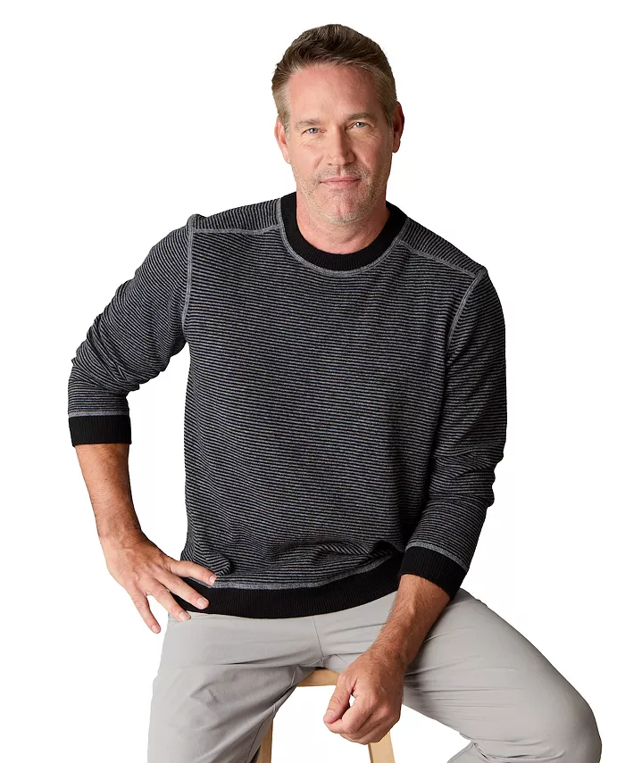 

Мужской неколючий свитер-водолазка из мериносовой шерсти в полоску с подкладкой Luxlined, серый
