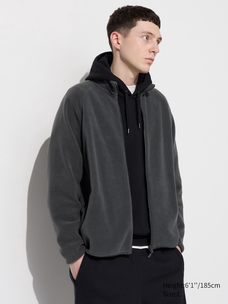 

Флисовая куртка на полной молнии Uniqlo, цвет 08 серый
