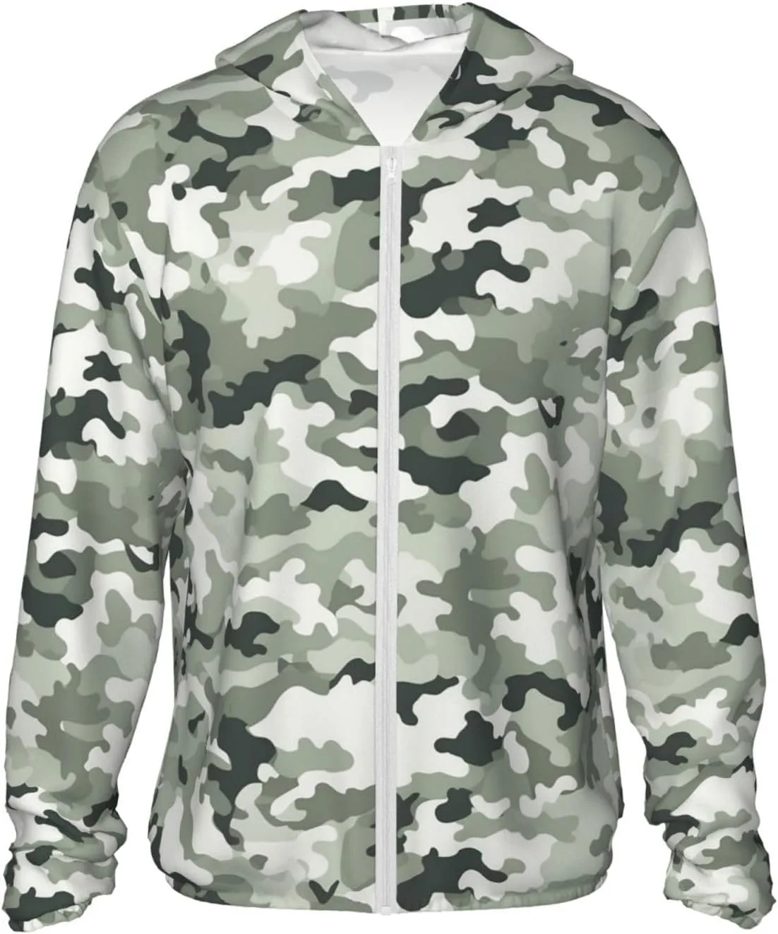 

Мужская куртка с капюшоном UPF 50+ White Camouflage HJTRW