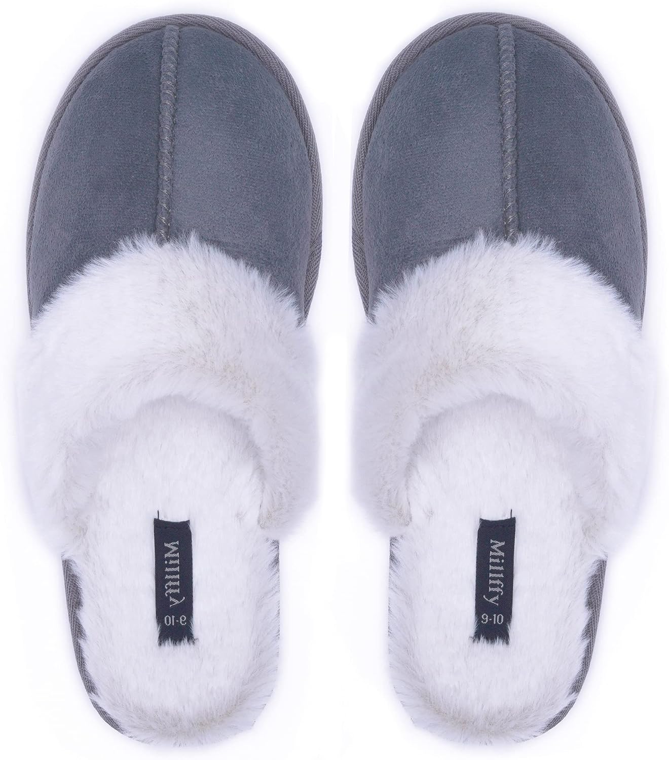 

Женские домашние тапочки Millffy в нордическом стиле с искусственным мехом и отделкой из кроличьего меха, замшевые, с мягкой подошвой из памяти формы, удобные для дома, EVA, серый