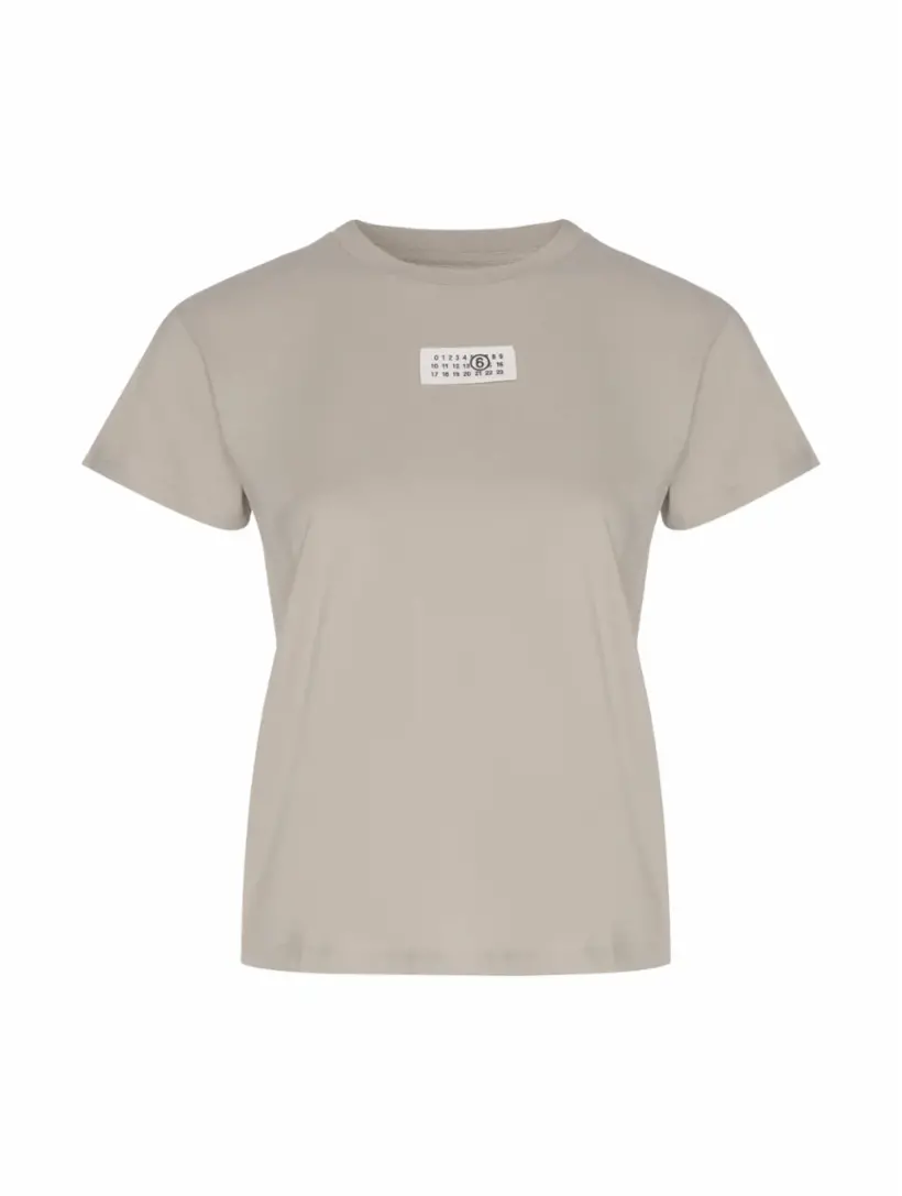 

Хлопковая футболка с логотипом MM6 MAISON MARGIELA, серый