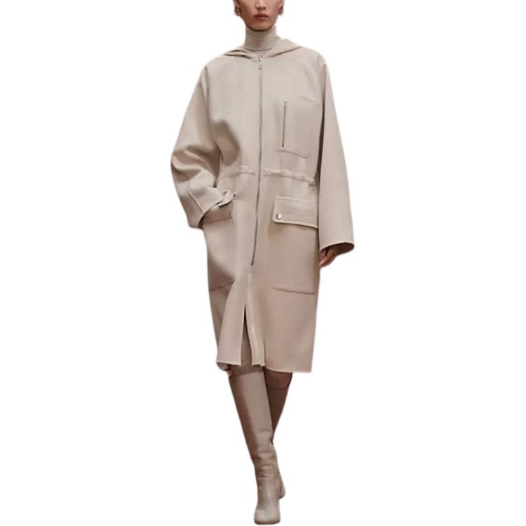 

HERMES Пальто FW25 женское белый песок, White Sand