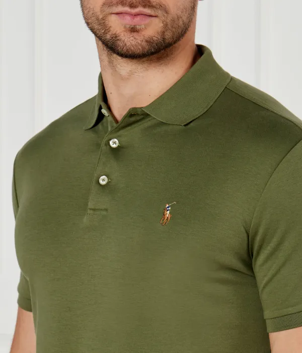Рубашка-Поло Pima Slim fit Polo Ralph Lauren, зеленый — фото 4