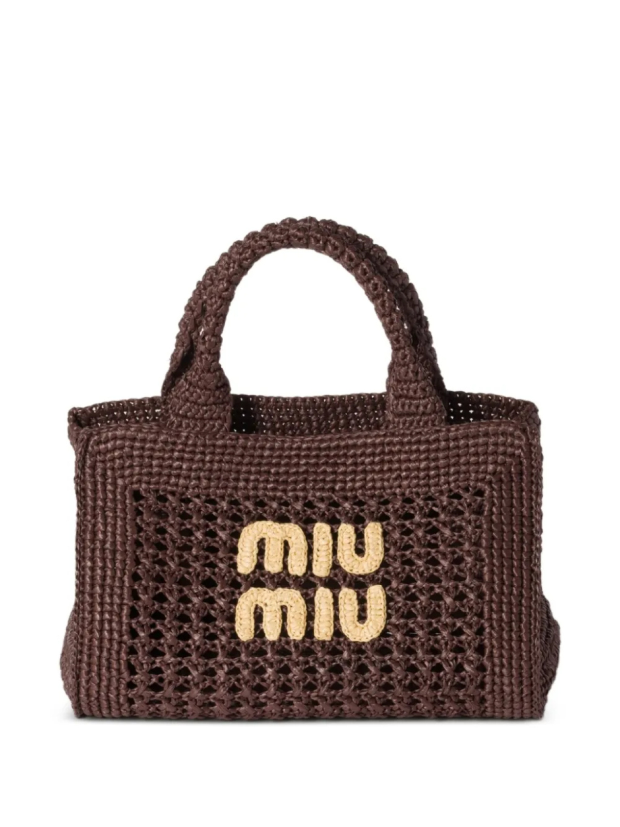 

Сумка Miu Miu с плетеным эффектом рафии, коричневый