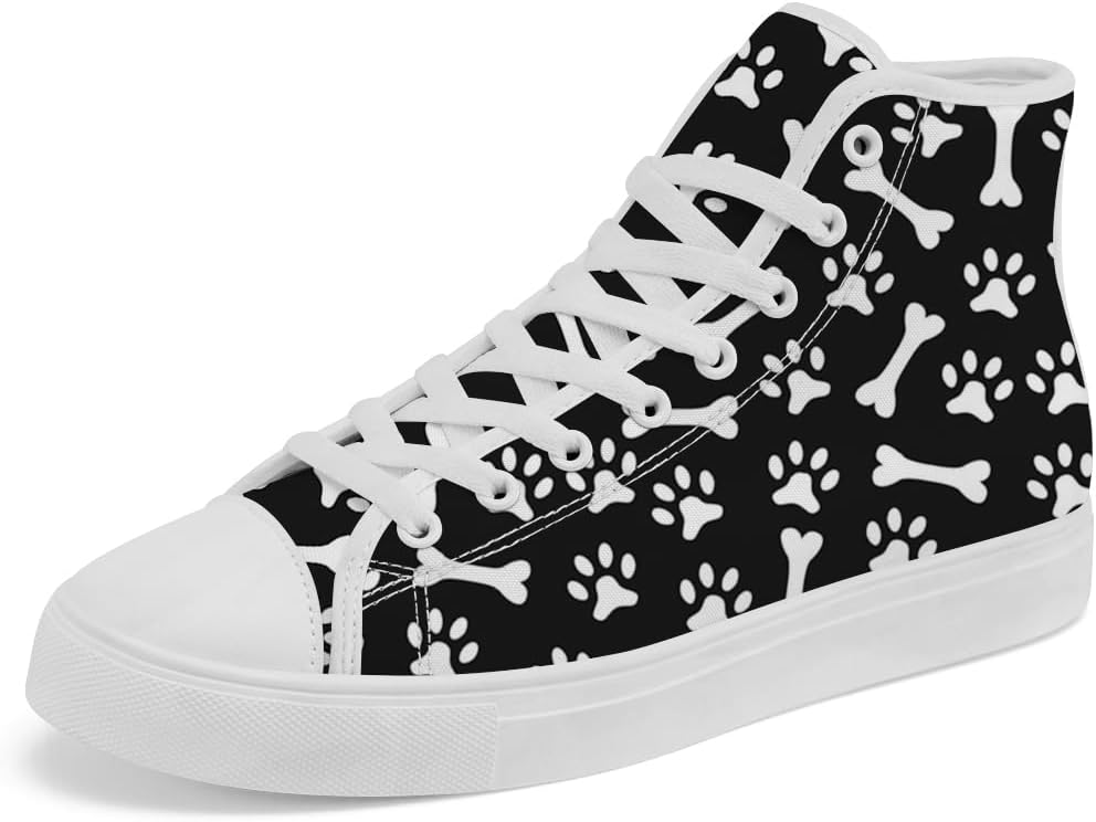 

Кеды на высокой подошве с рисунком лапы, тканевые кроссовки на шнуровке, повседневная обувь для женщин и мужчин Chebing, белый