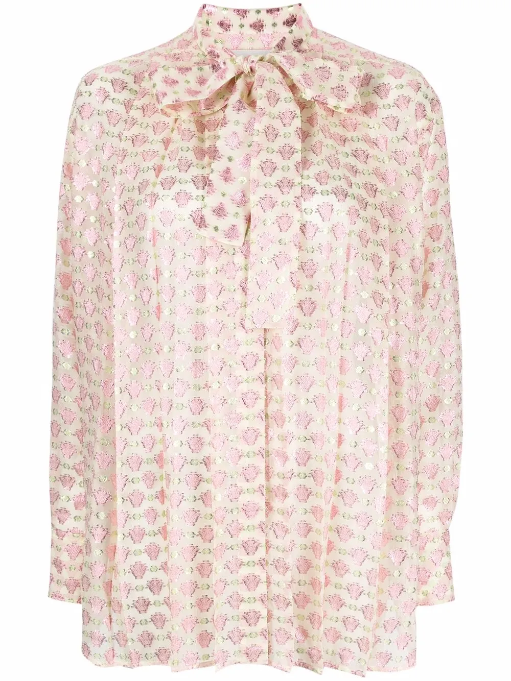 

Жаккардовая блузка с бантом GOLDEN GOOSE, нейтральный