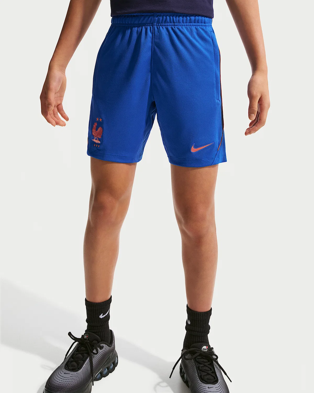 Большие детские шорты Nike Dri-FIT Soccer Knit Shorts FFF Strike, Game Royal/Monarch/Blackened Blue/Metallic Copper — фото 2