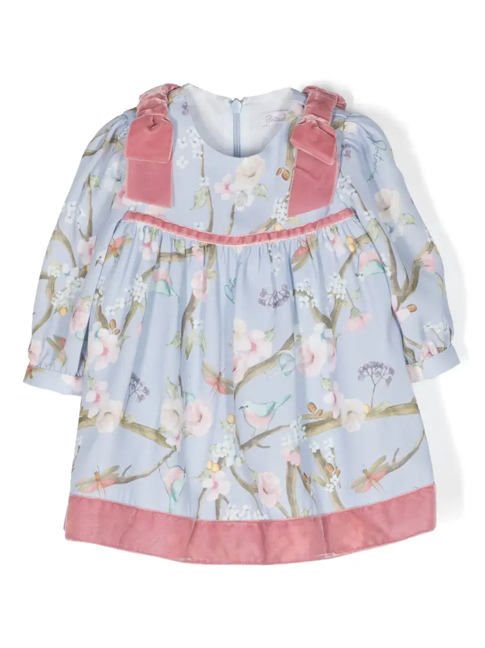 

Платье с бантом и цветочным принтом Patachou, синий
