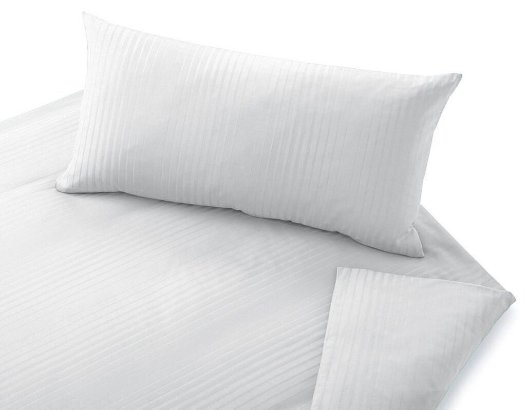 

Cotonea органическое дамасское постельное белье Zoom в полоску наволочка однотонная белая размер 40x80 см