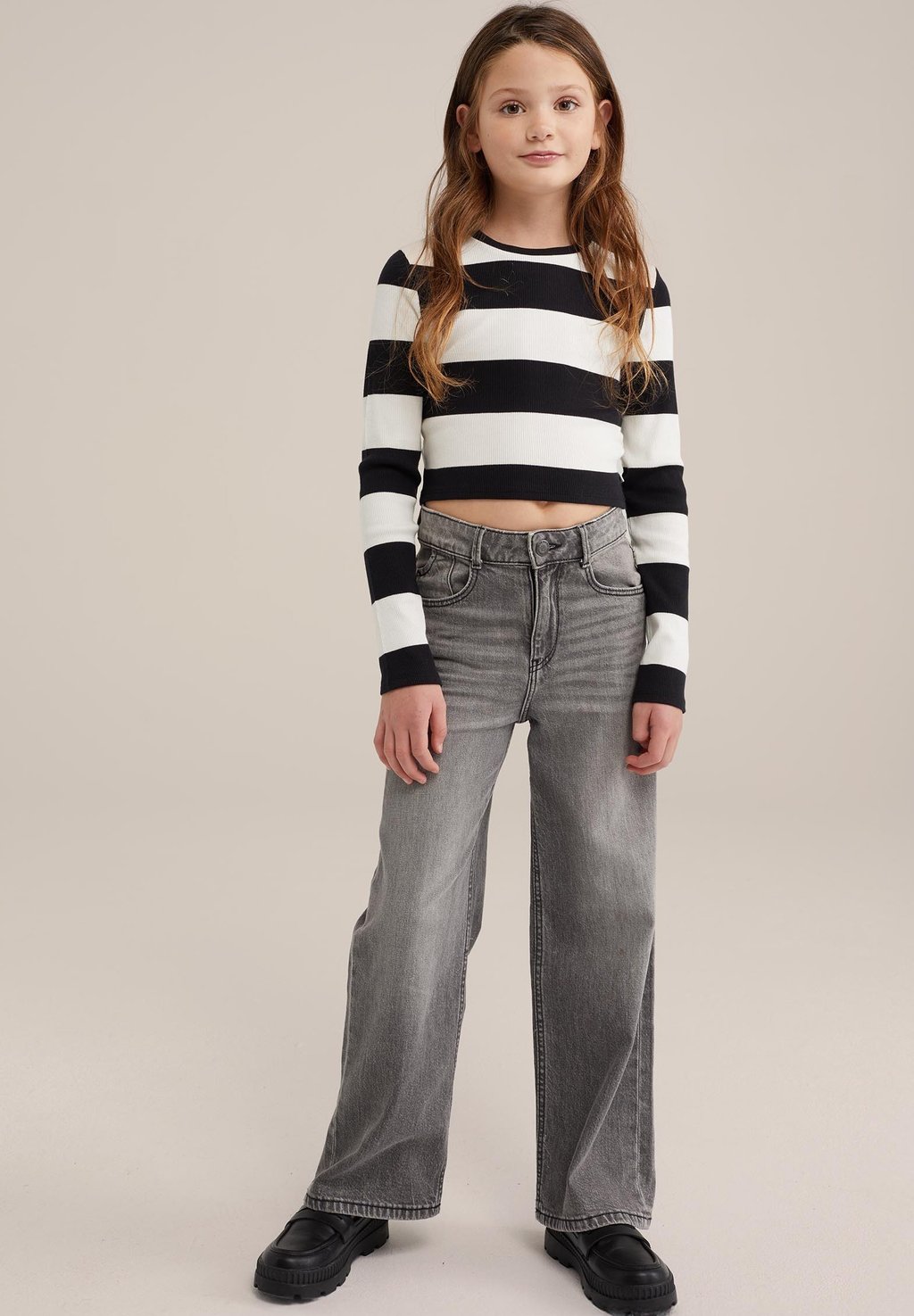 

Футболка с длинным рукавом WE Fashion, слоновая кость