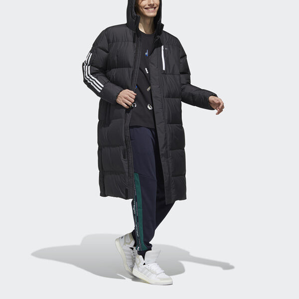 Пуховик adidas neo Sports hooded down Jacket Black, черный — фото 4