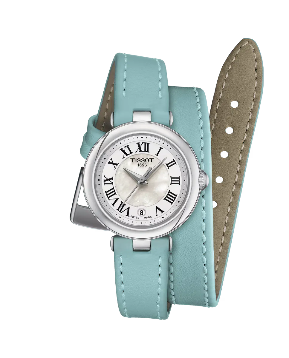 

Женские часы Bellissima коллекция синие кожаные М ремешок Tissot