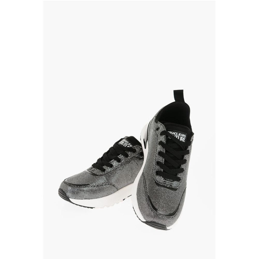Низкие кеды JEANS COUTURE Lurex DYNAMIC Versace, Silver