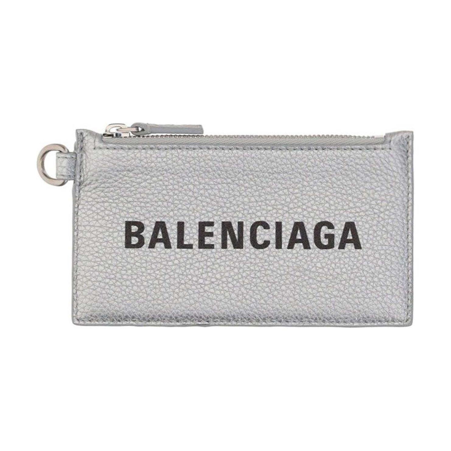 

Balenciaga Женский бумажник из коровьей кожи с кардхолдером серебристый