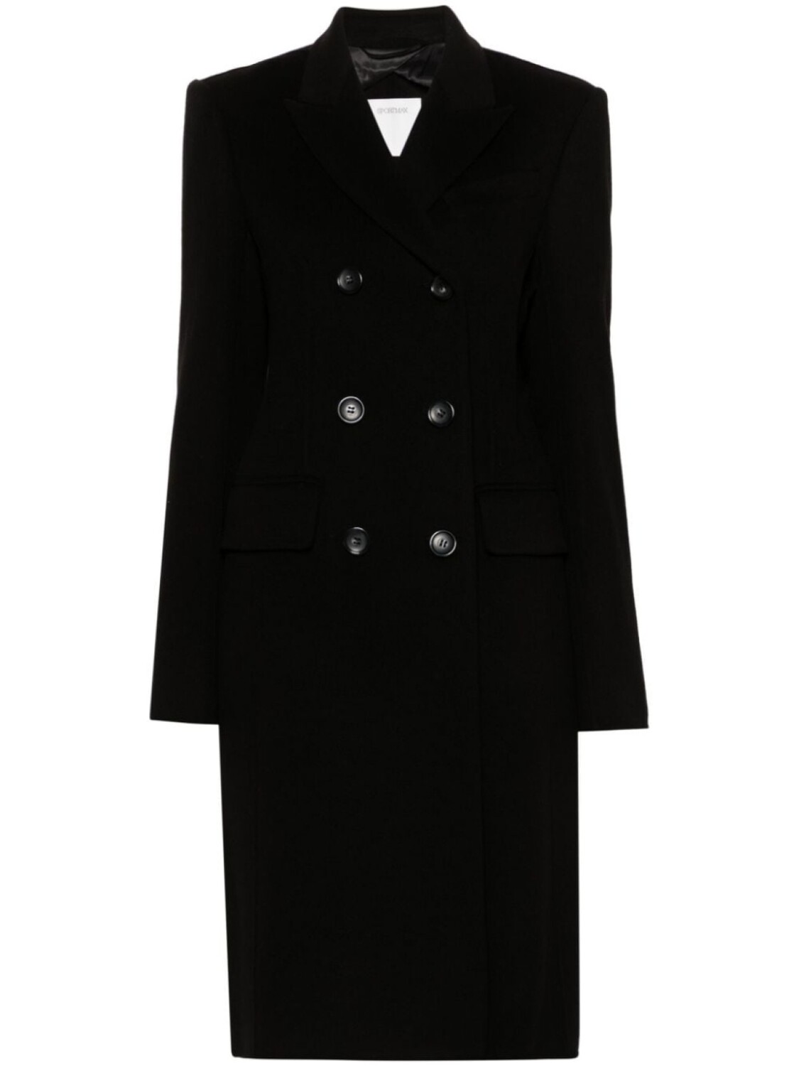 

Sportmax двубортное шерстяное пальто, черный