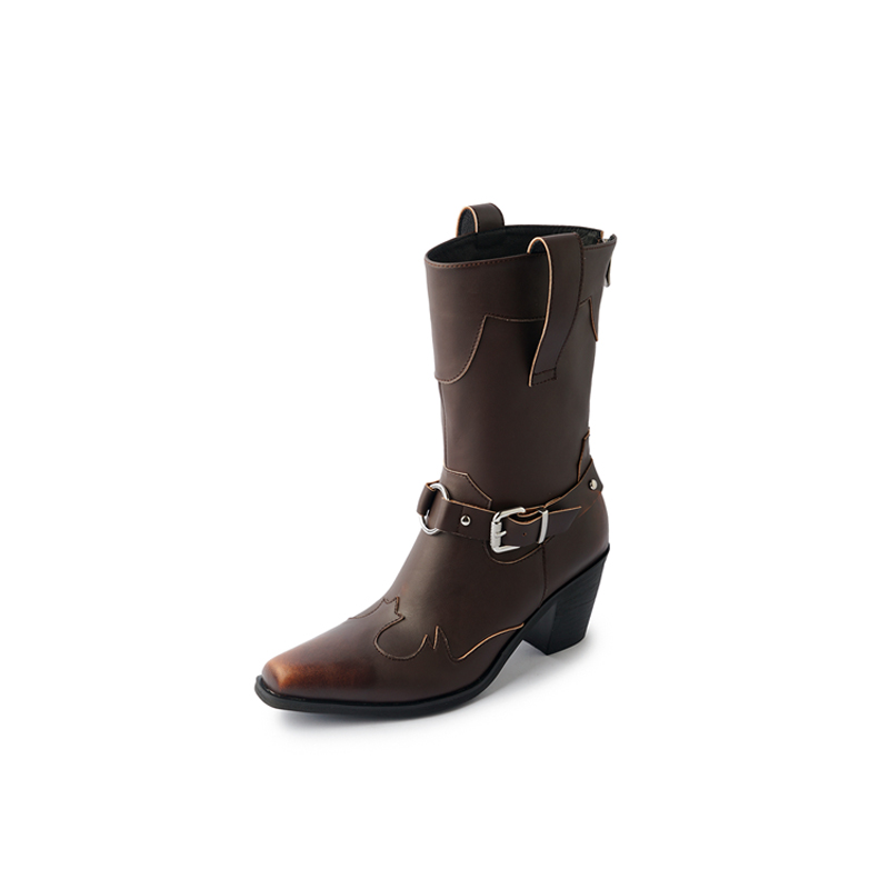 Yeezyy Reezy Женские полусапожки на каблуке 6,5 см коричневые, цвет Brown