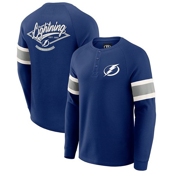 

Мужская футболка-поло с длинным рукавом реглан waffle-knit в синем цвете tampa bay lightning Darius Rucker Collection By Fanatics