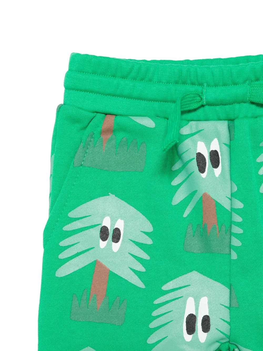 Брюки с кулиской и принтом деревьев Stella McCartney Kids, зеленый — фото 3