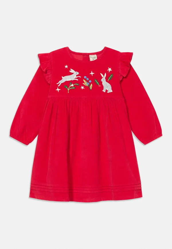 Платье мод, повседневное платье Frugi, Berry Red