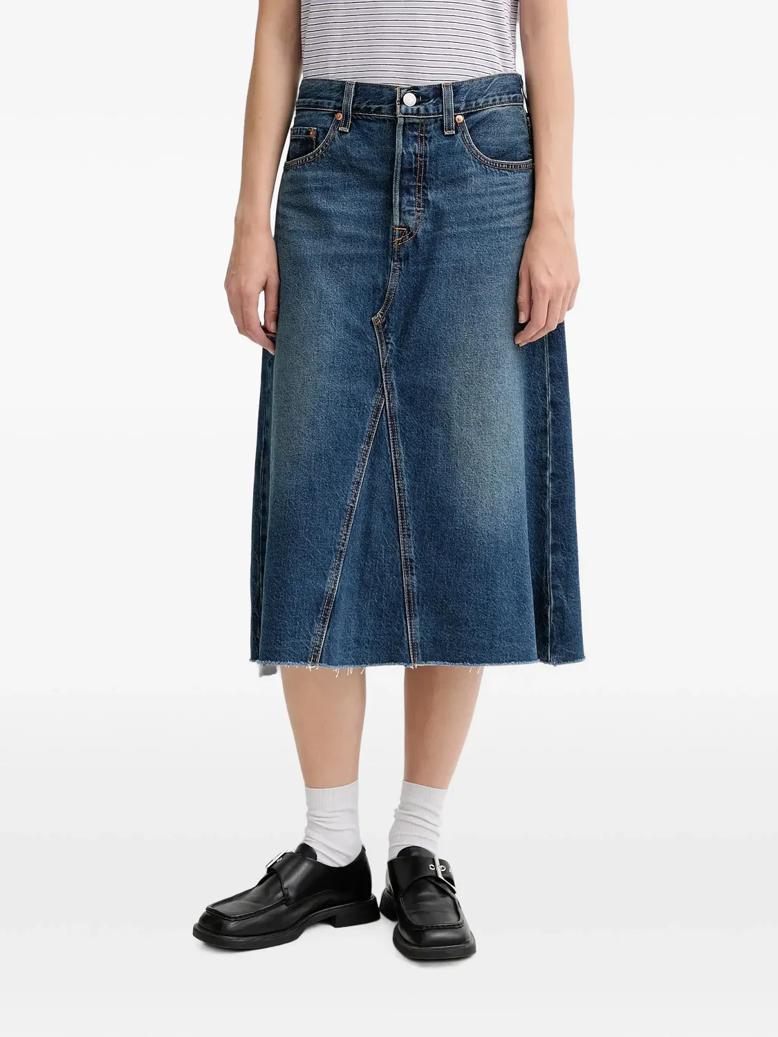 Юбка-миди А-силуэта синяя Levi's, синий