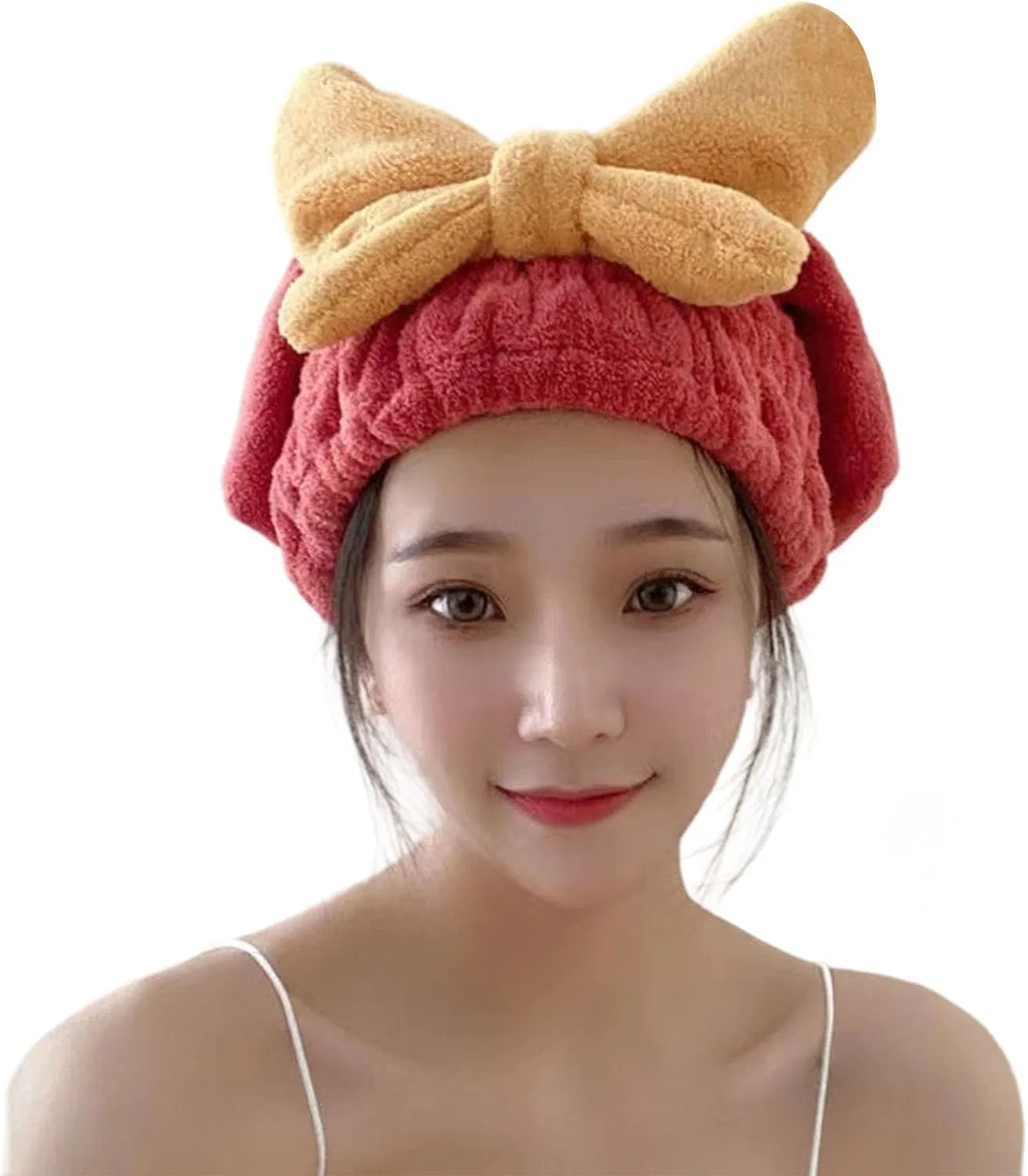 Впитывающее полотенце для волос Turban, Lilinzhi, 27x26 см, Claret