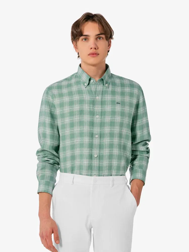 Рубашка с длинным рукавом льняная LACOSTE CH739E, Green