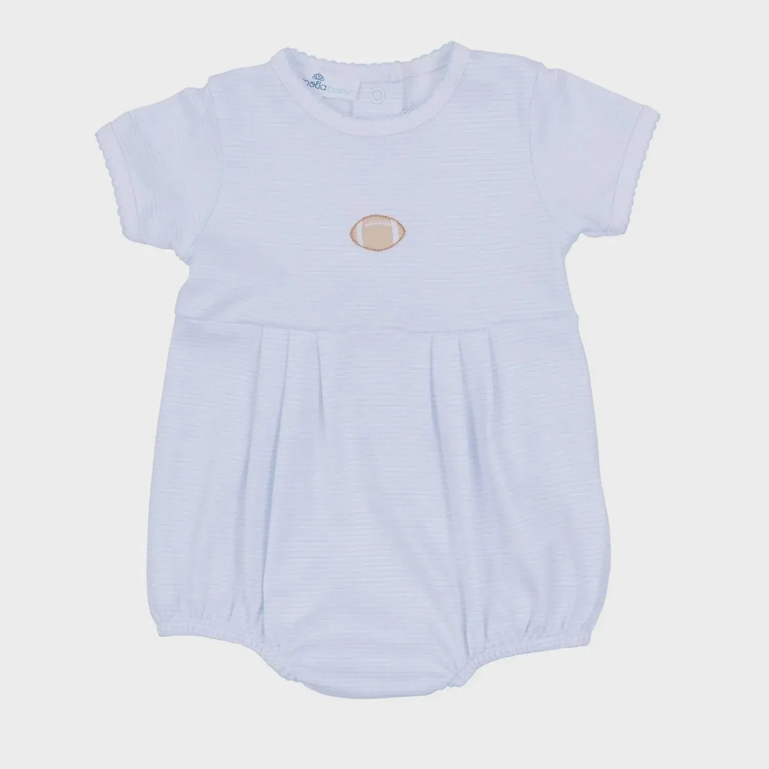 Детский боди-комбинезон для мальчиков с полосатым принтом Touchdown Cutie Bubble Romper Magnolia Baby, Light Blue