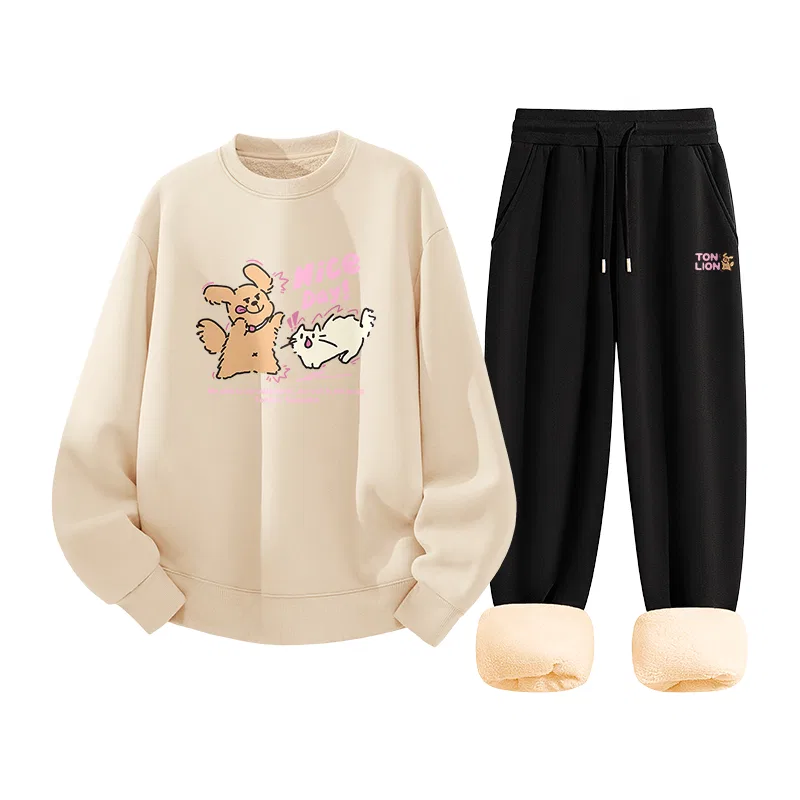 Детский комплект свитшот и джоггеры с принтом Tonlion, Heather Navy — фото 3
