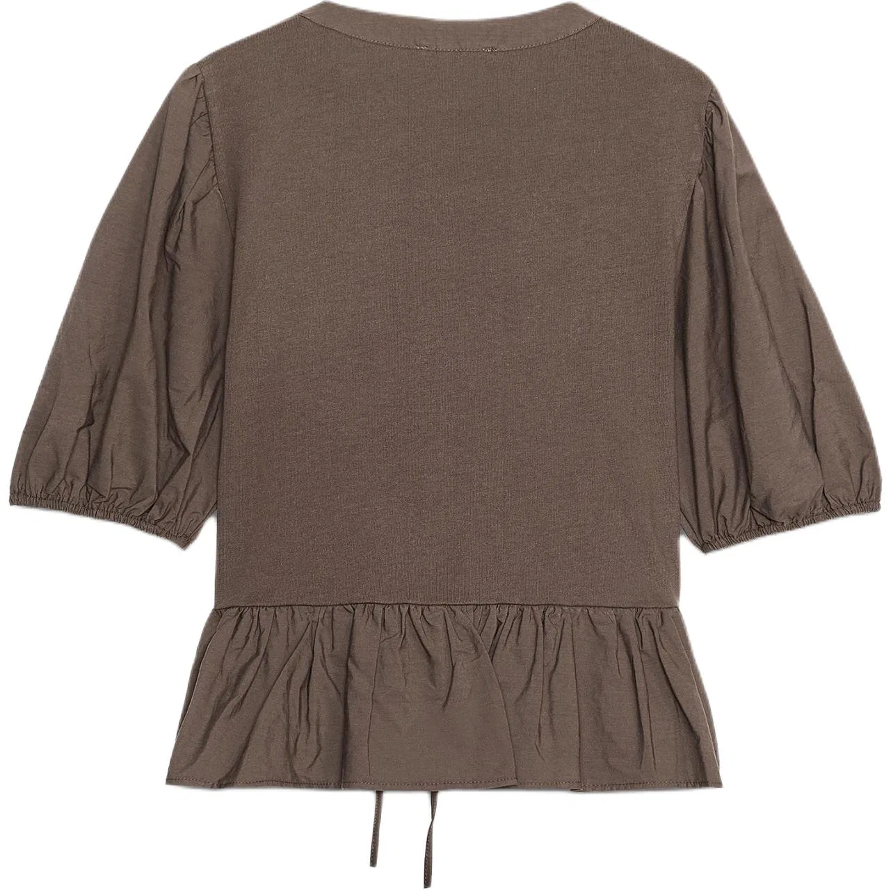 Женская рубашка V-образным вырезом Chocolate ZARA, Chocolate — фото 3