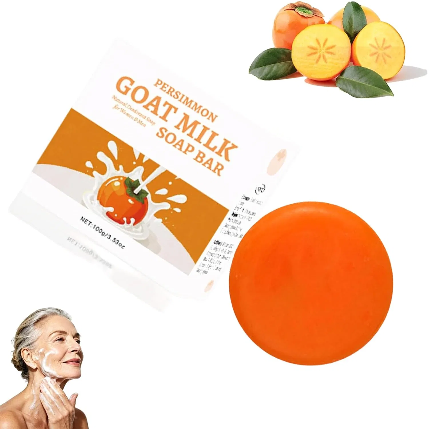 Твердое мыло Хурма, нейтрализующее запах, 100 г, 1pc Generisch