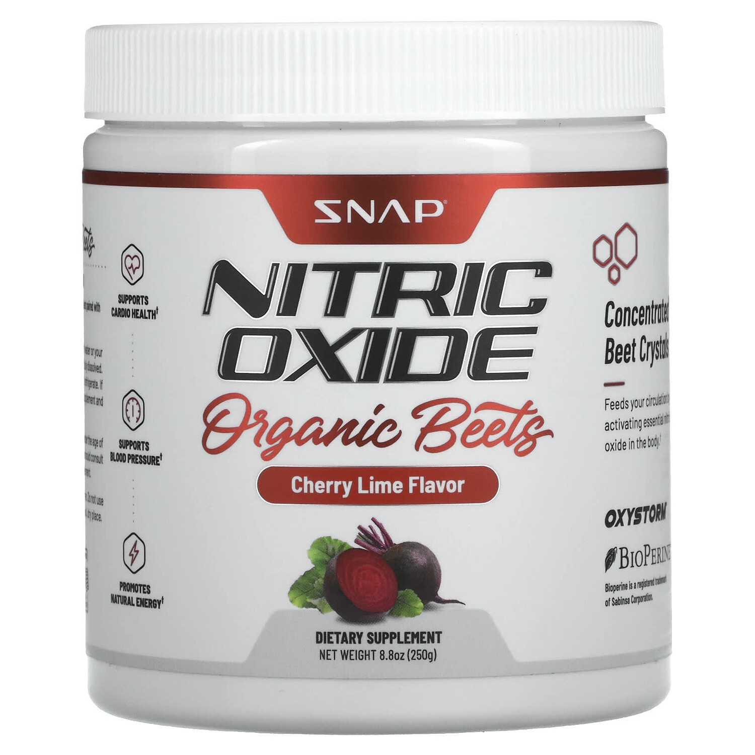 

Оксид Азота Snap Supplements, органическая свекла / вишневый лайм, 250 г